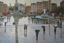 Trafalgar Square Rain oil on canvas